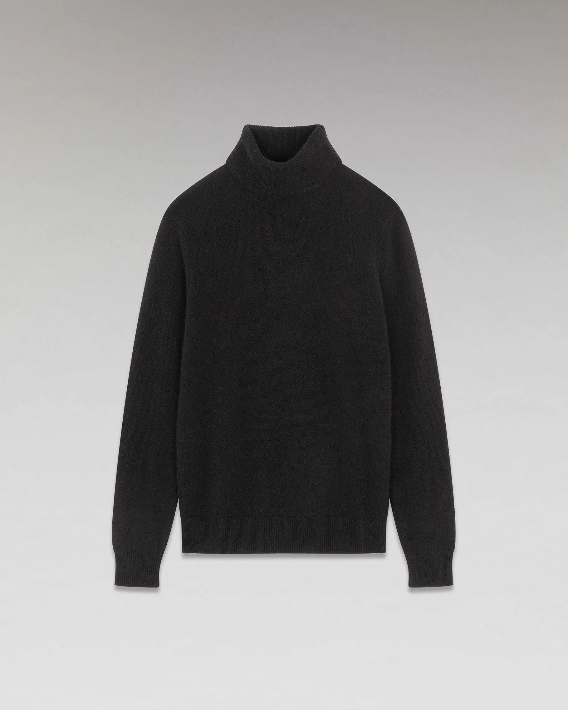 FROM FUTURE Pull Col Roule Basique Epais Noir