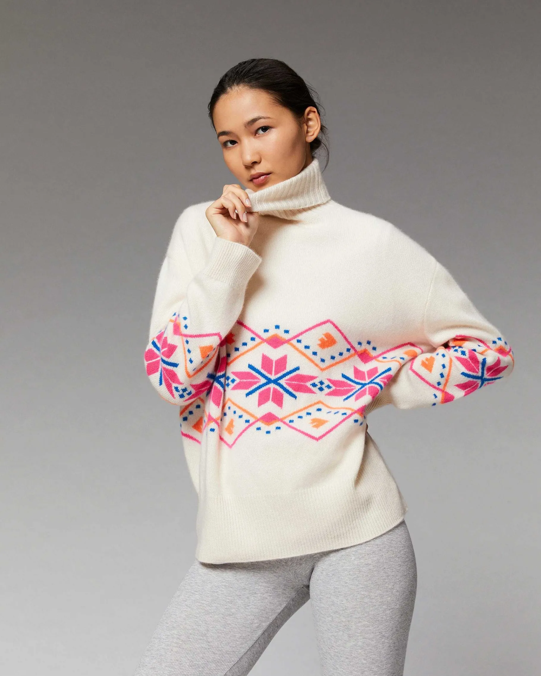 Online FROM FUTURE Pull Col Roule Norvegien Ecru