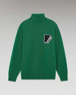FROM FUTURE Pull Col Roule Oversize Forest Green
