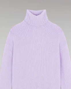 New FROM FUTURE Pull Col Roule Oversize Sweet Lilac