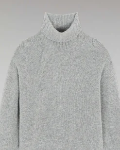 Best FROM FUTURE Pull Col Roule Oversize Gris Chine Fonce