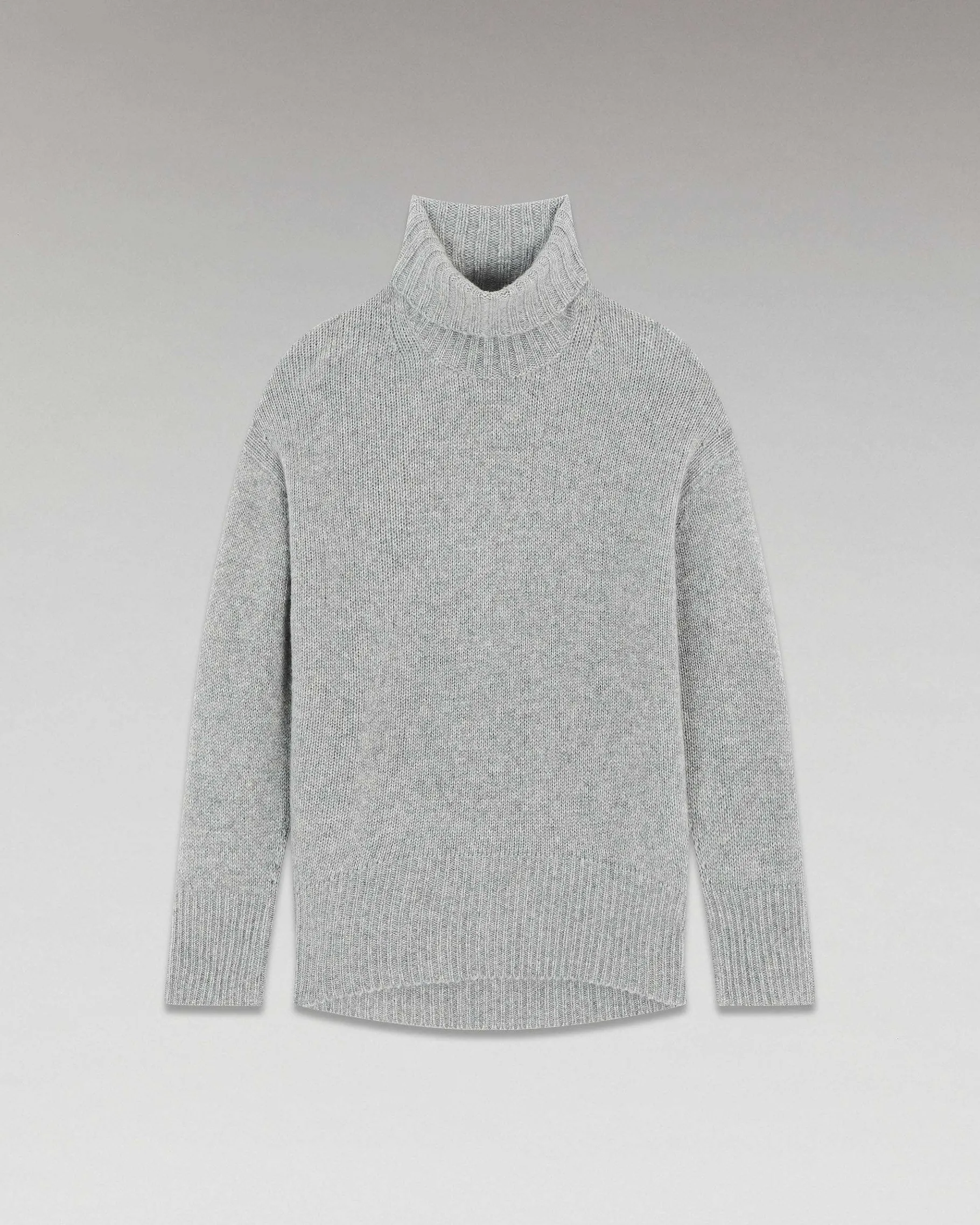 Best FROM FUTURE Pull Col Roule Oversize Gris Chine Fonce