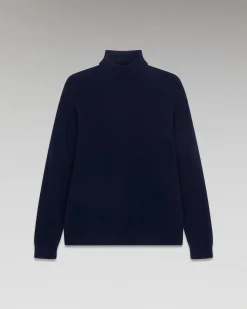 Sale FROM FUTURE Pull Col Roule Oversize Leger Navy