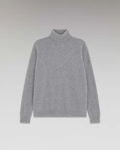 Clearance FROM FUTURE Pull Col Roule Oversize Leger Gris Chine Fonce