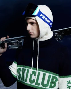 Sale FROM FUTURE Pull Col Roule Ski Club Navy