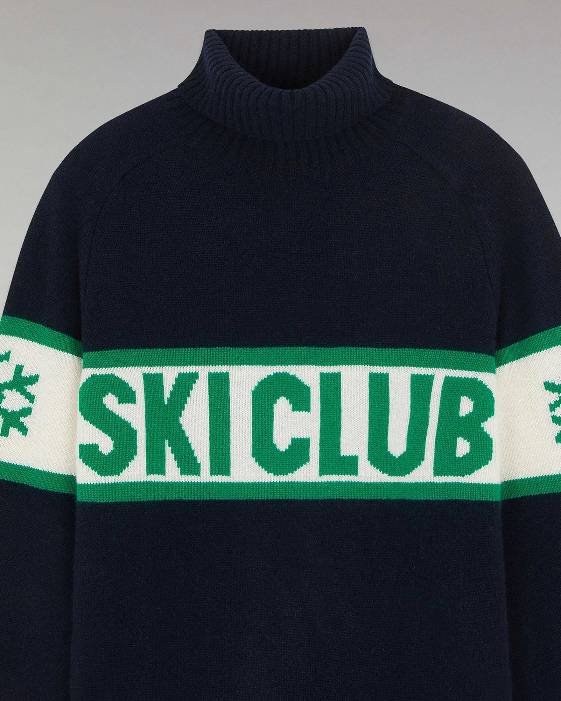 Sale FROM FUTURE Pull Col Roule Ski Club Navy