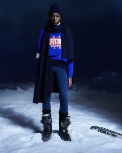 FROM FUTURE Pull Col Roule Ski Club Pop Blue