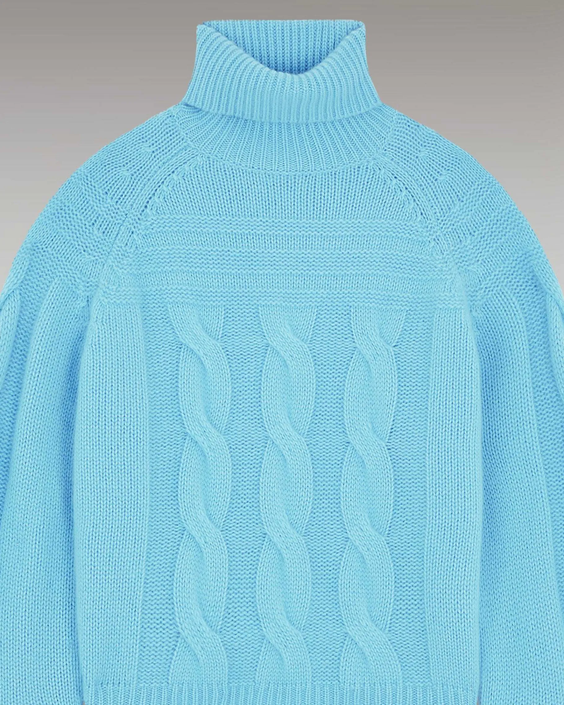 Discount FROM FUTURE Pull Col Roule Torsades Epais Acid Blue