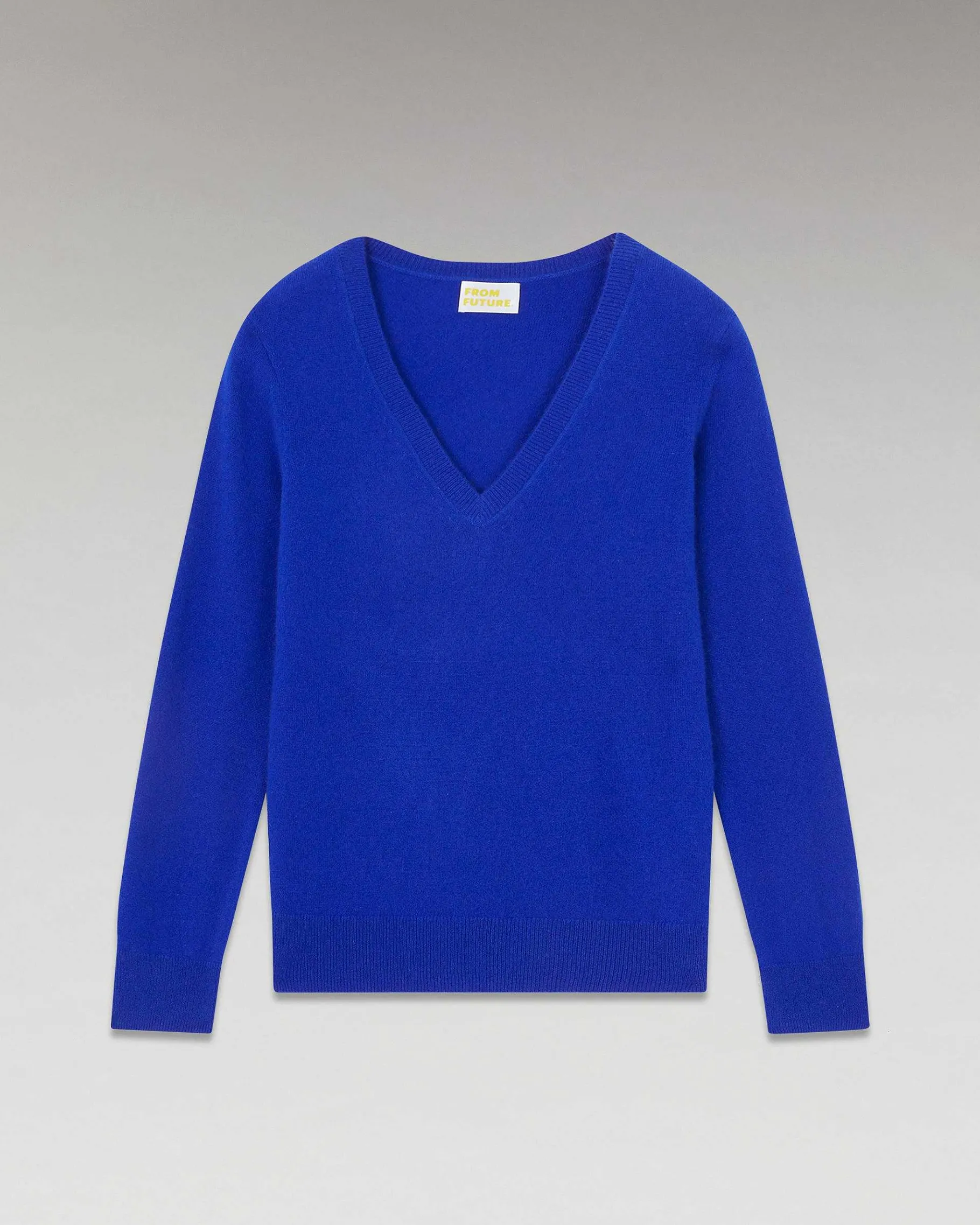 Hot FROM FUTURE Pull Col V Basique Pop Blue