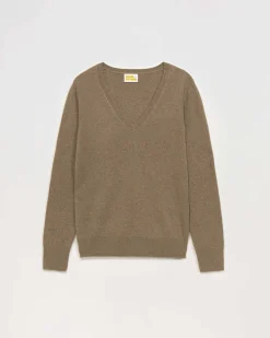 Sale FROM FUTURE Pull Col V Basique Taupe