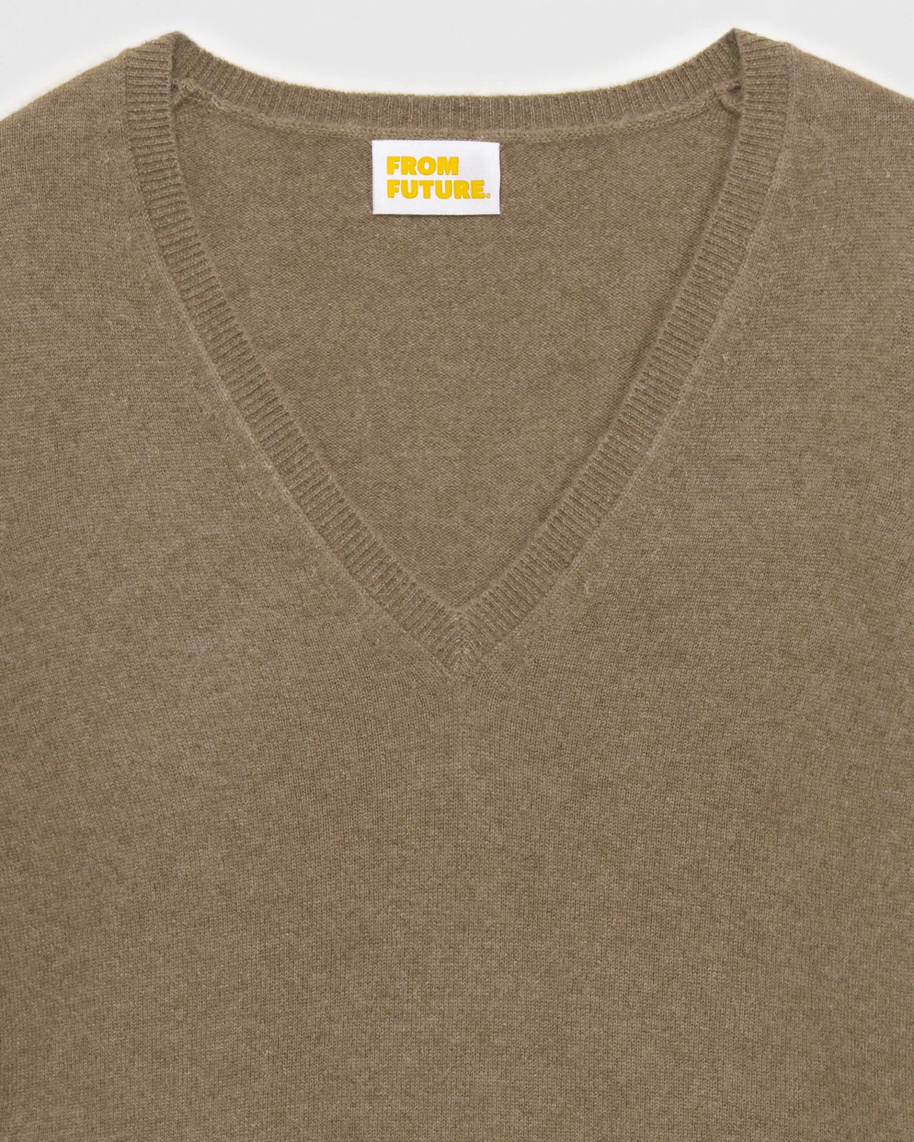 Sale FROM FUTURE Pull Col V Basique Taupe