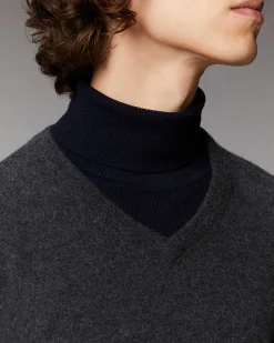 Hot FROM FUTURE Pull Col V Basique Anthracite