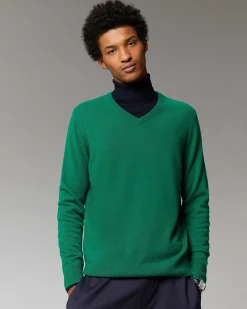 Best FROM FUTURE Pull Col V Basique Forest Green