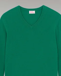 Best FROM FUTURE Pull Col V Basique Forest Green