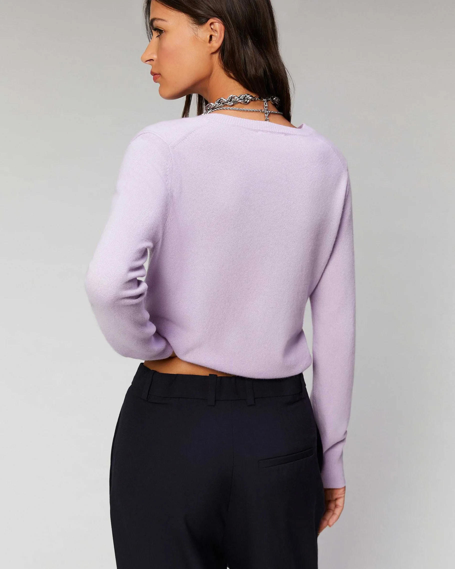 Online FROM FUTURE Pull Col V Basique Sweet Lilac