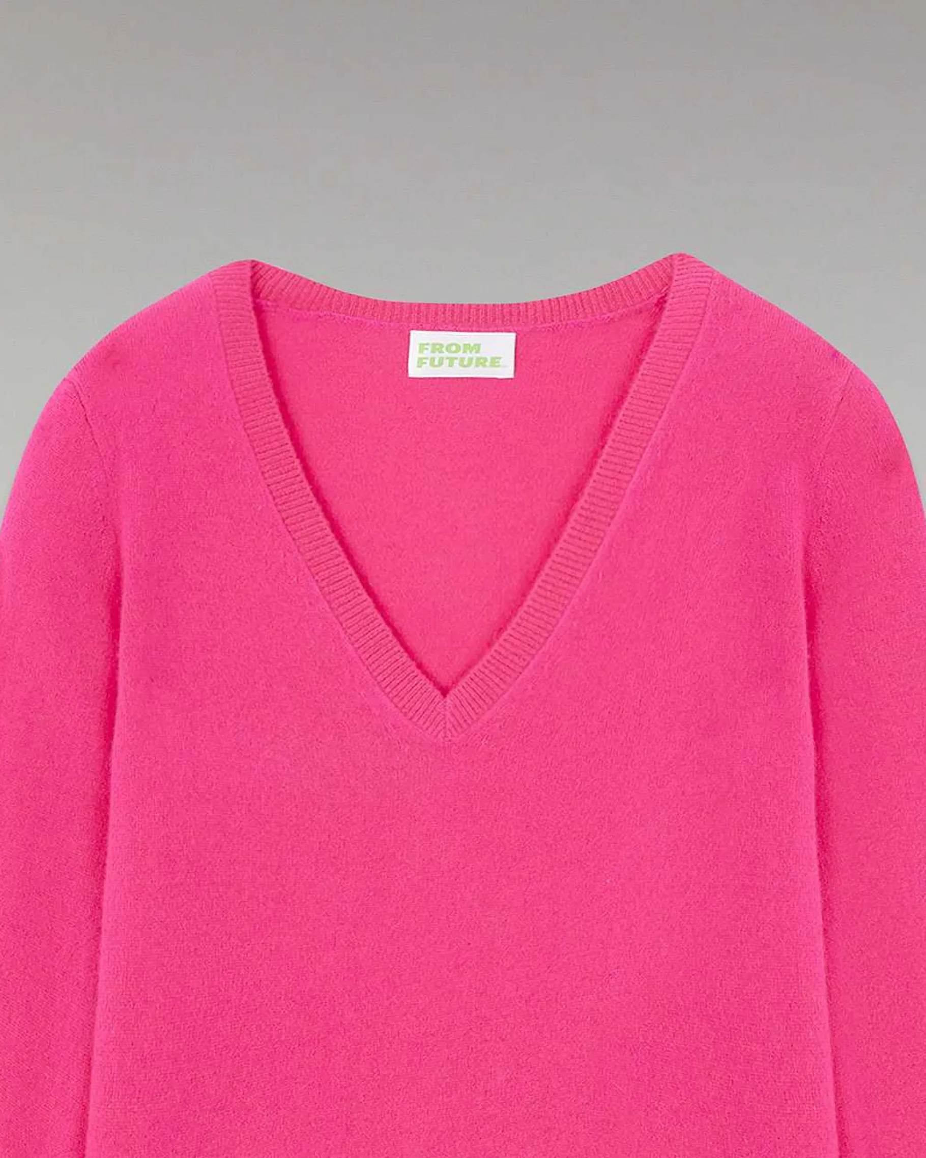 Discount FROM FUTURE Pull Col V Basique Winter Fuschia