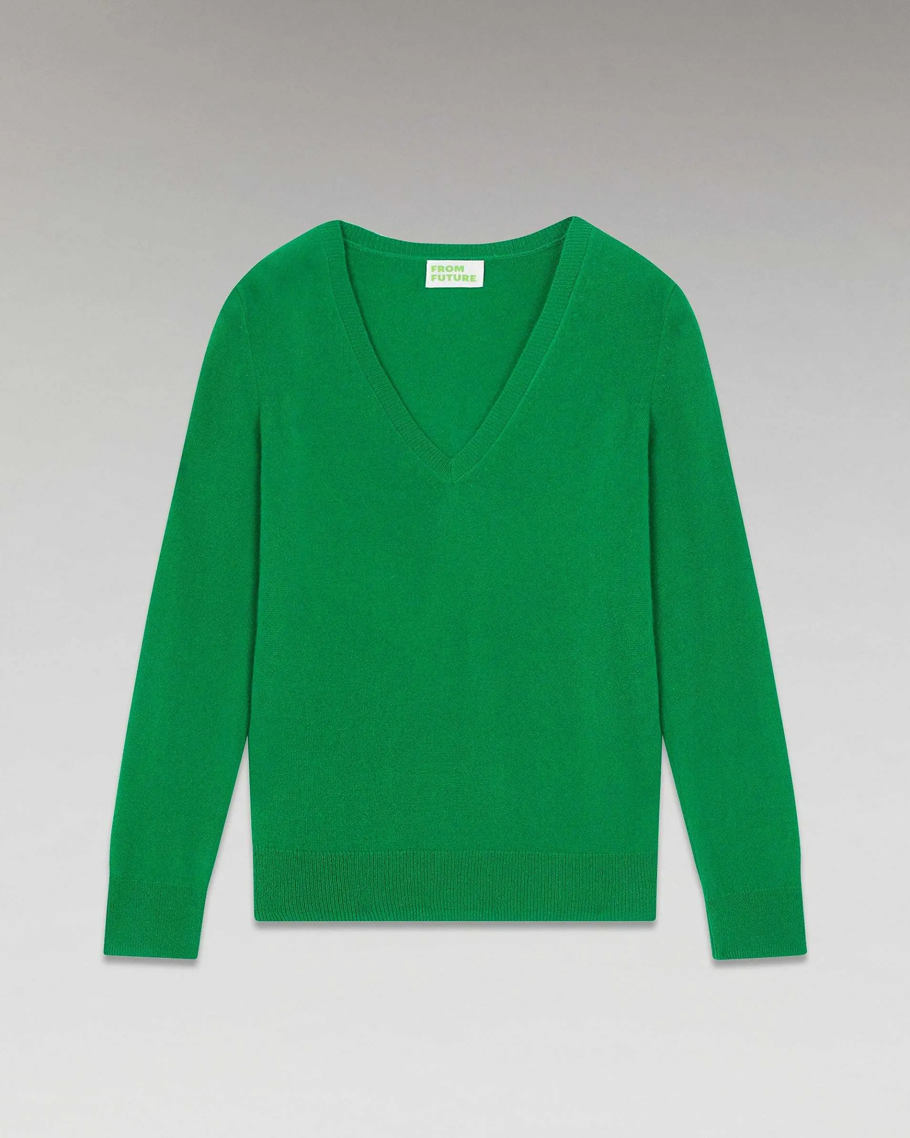 New FROM FUTURE Pull Col V Basique Winter Green
