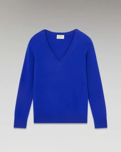 Sale FROM FUTURE Pull Col V Basique Pop Blue