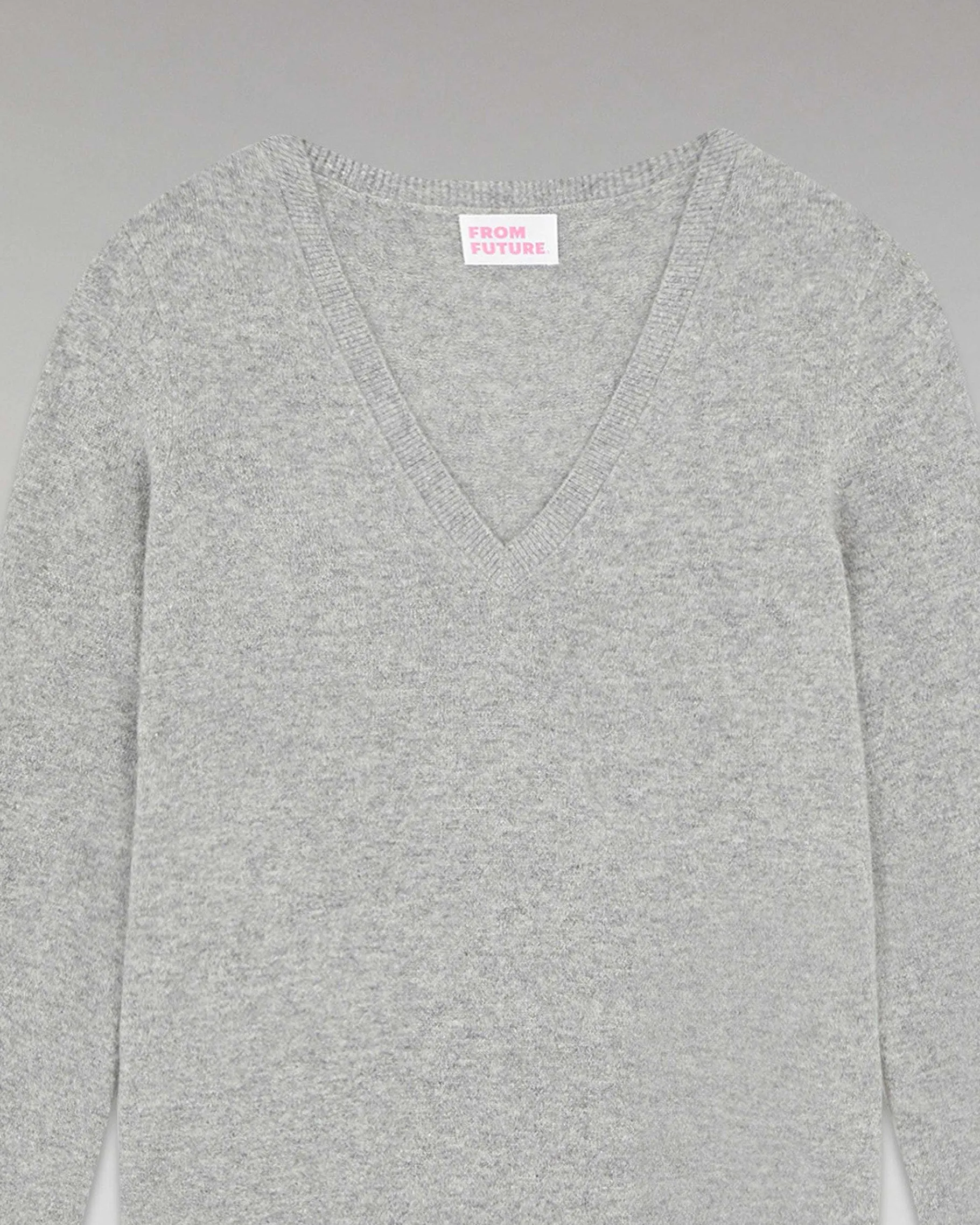 Sale FROM FUTURE Pull Col V Basique Gris Chine Fonce