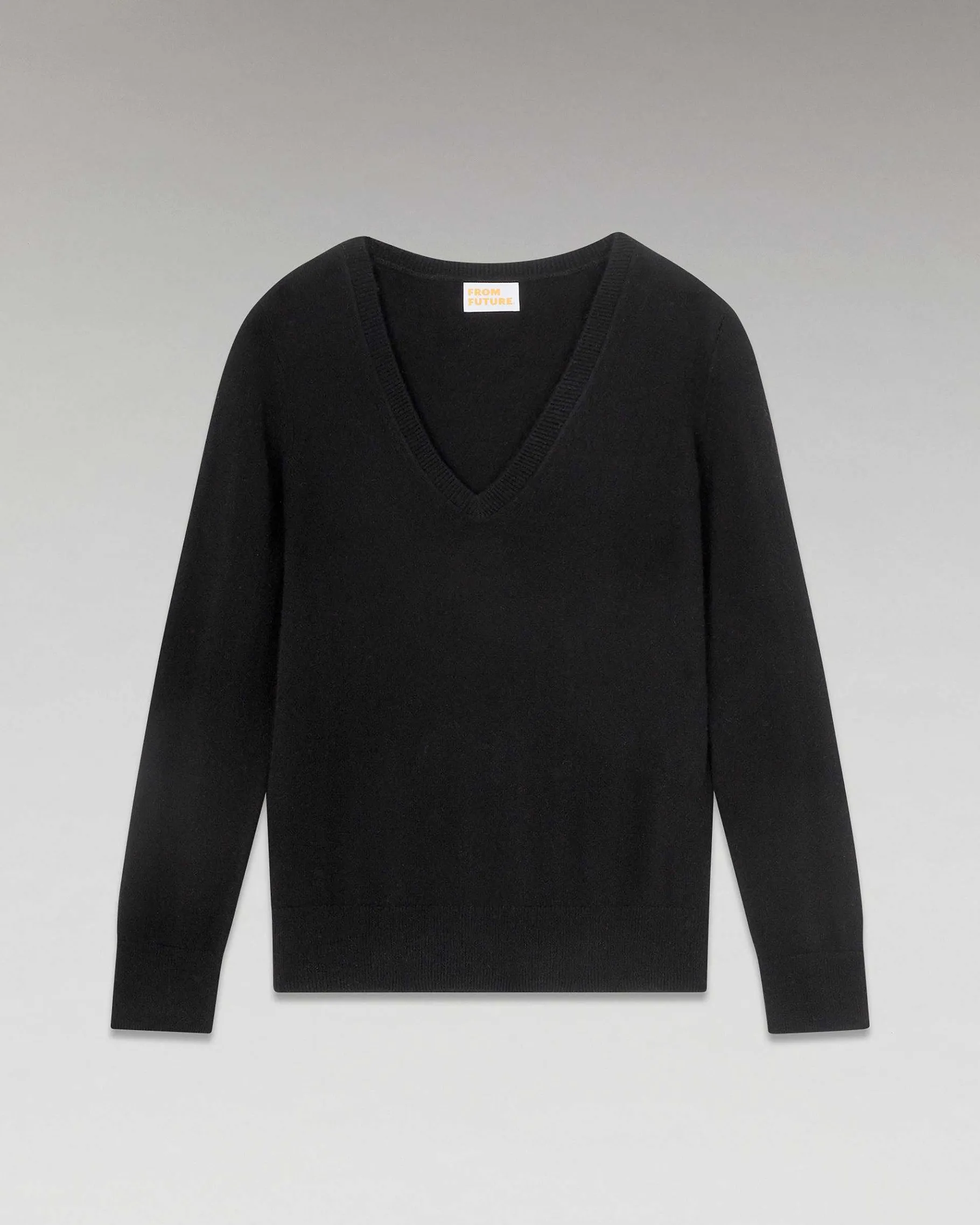 Online FROM FUTURE Pull Col V Basique Noir