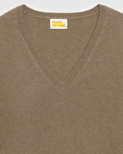 Discount FROM FUTURE Pull Col V Basique Taupe