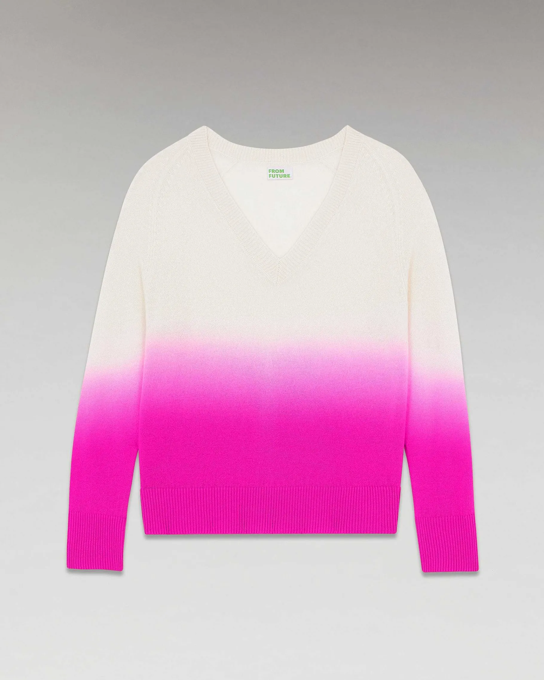 FROM FUTURE Pull Col V Dip Dye Leger Winter Fuschia