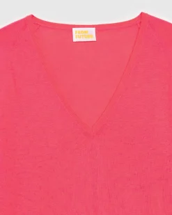 Hot FROM FUTURE Pull Col V Oversize Neon Pink