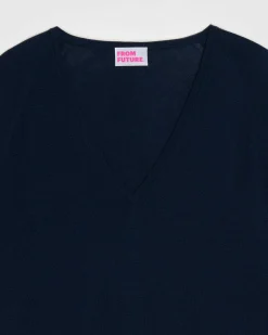 Clearance FROM FUTURE Pull Col V Oversize Navy