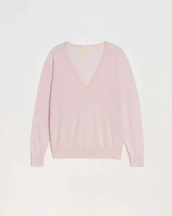 New FROM FUTURE Pull Col V Oversize Rose Poudre