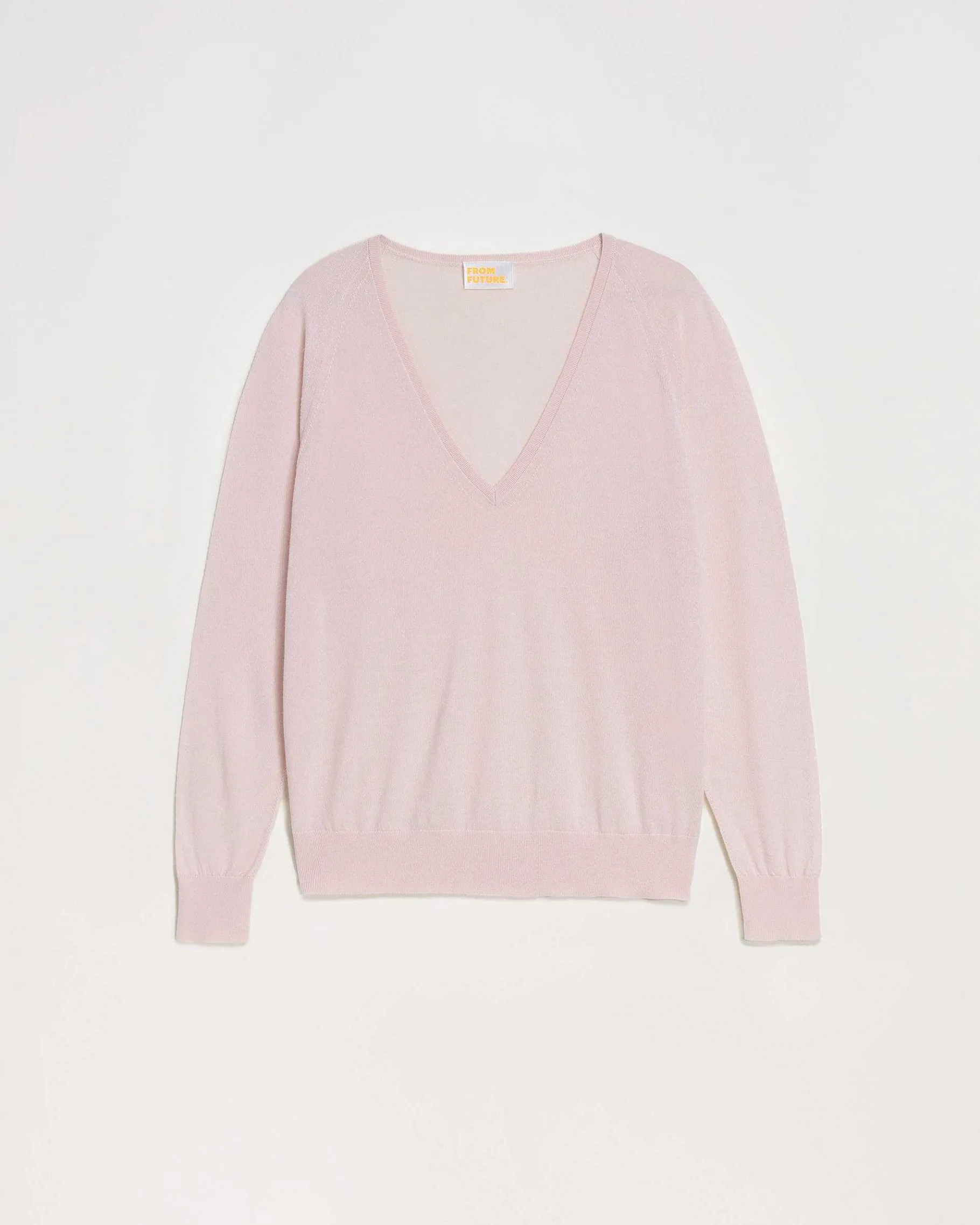 New FROM FUTURE Pull Col V Oversize Rose Poudre