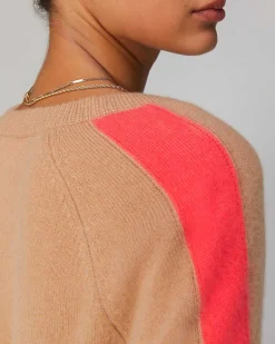 Online FROM FUTURE Pull Col V Oversize Bandes Bicolore Leger Gris Chine Fonce