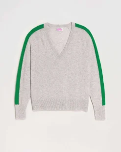 Hot FROM FUTURE Pull Col V Oversize Bandes Bicolore Leger