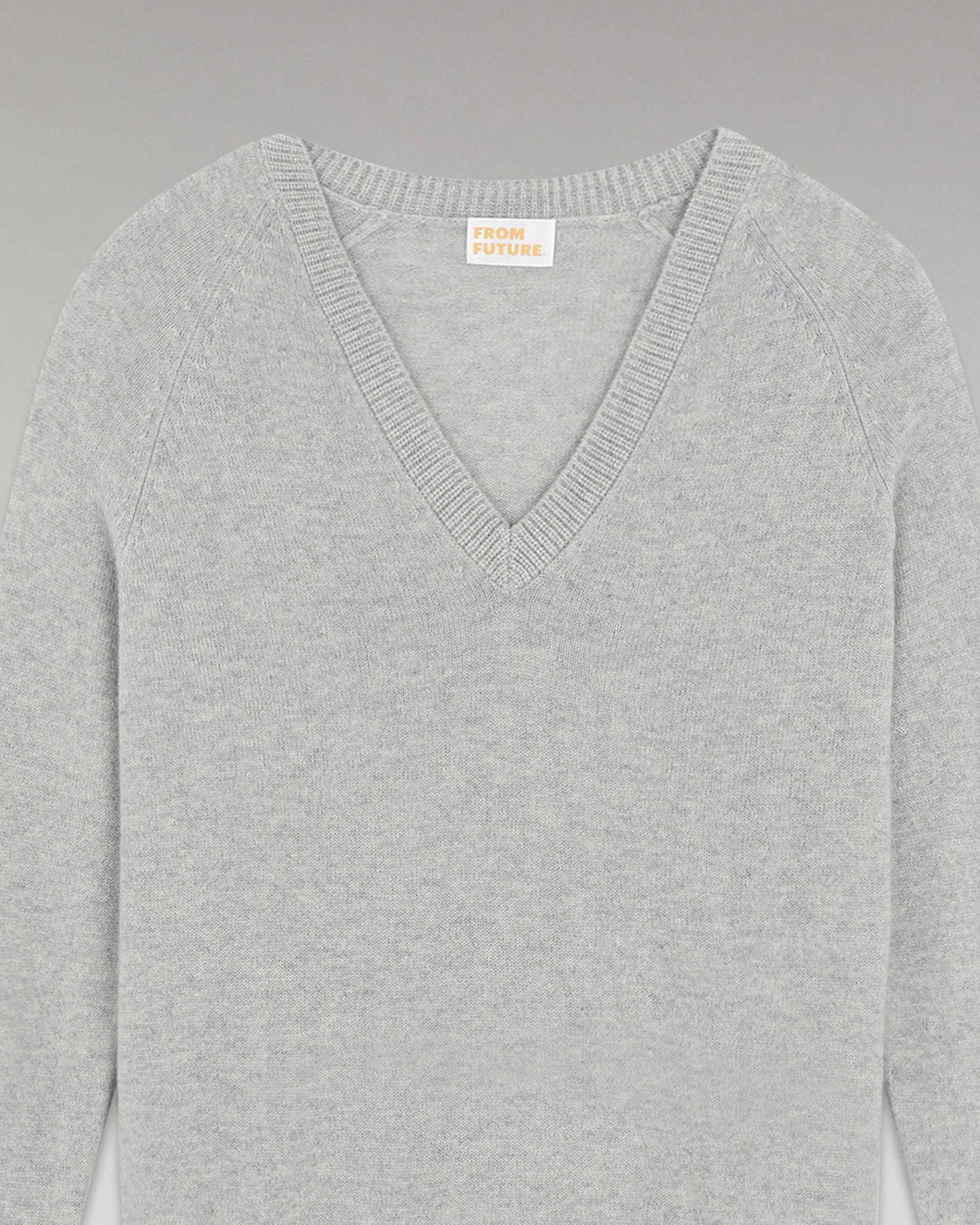 FROM FUTURE Pull Col V Oversize Leger Gris Chine Clair