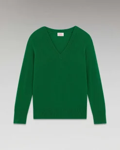 FROM FUTURE Pull Col V Oversize Leger Forest Green