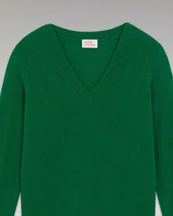 FROM FUTURE Pull Col V Oversize Leger Forest Green