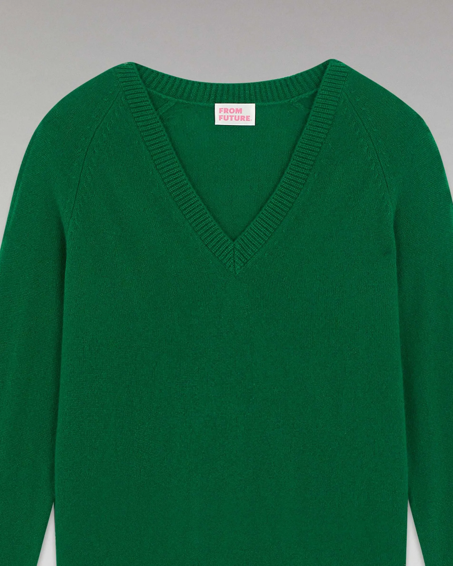 FROM FUTURE Pull Col V Oversize Leger Forest Green