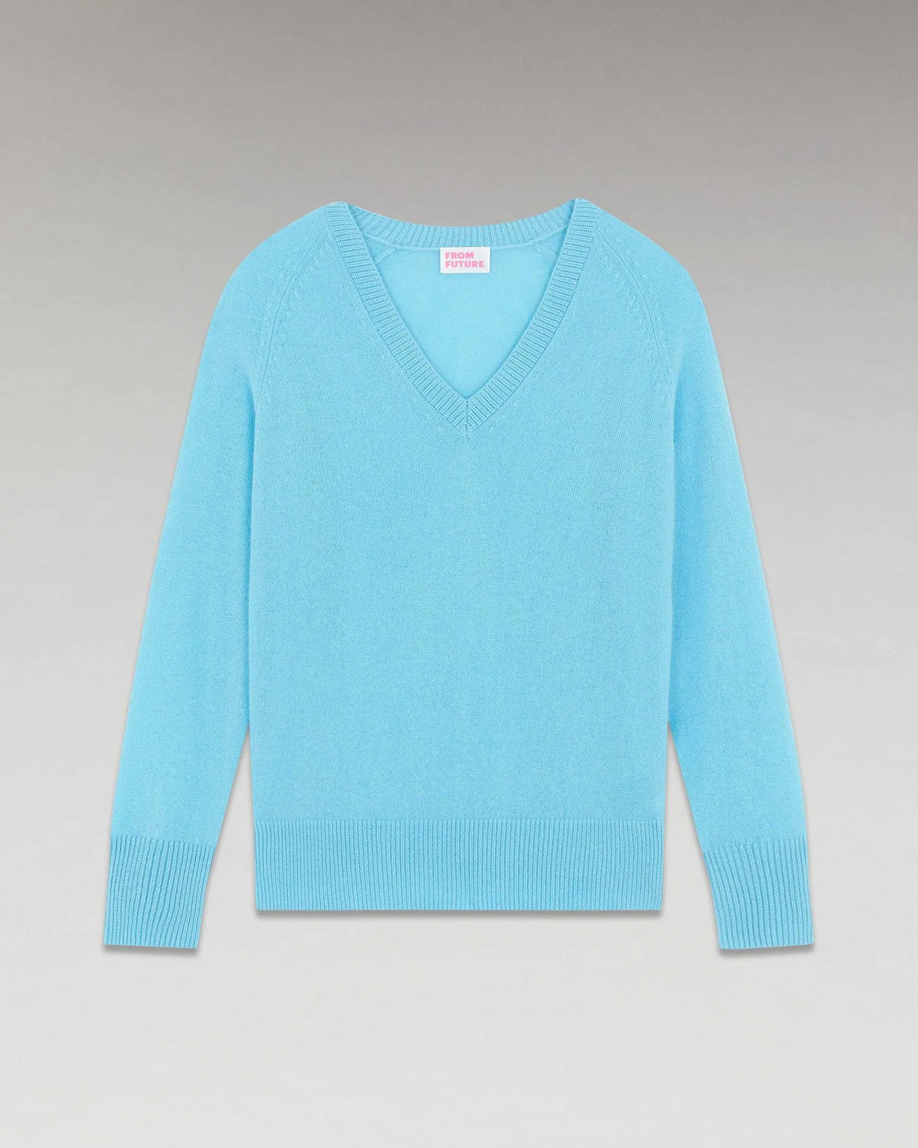 Best FROM FUTURE Pull Col V Oversize Leger Acid Blue