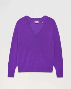 Best FROM FUTURE Pull Col V Oversize Leger Violet Fluo