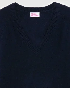 FROM FUTURE Pull Col V Oversize Leger Navy