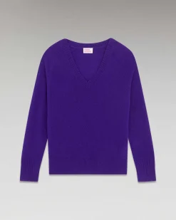 Best FROM FUTURE Pull Col V Oversize Leger Winter Purple