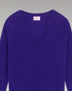 Best FROM FUTURE Pull Col V Oversize Leger Winter Purple