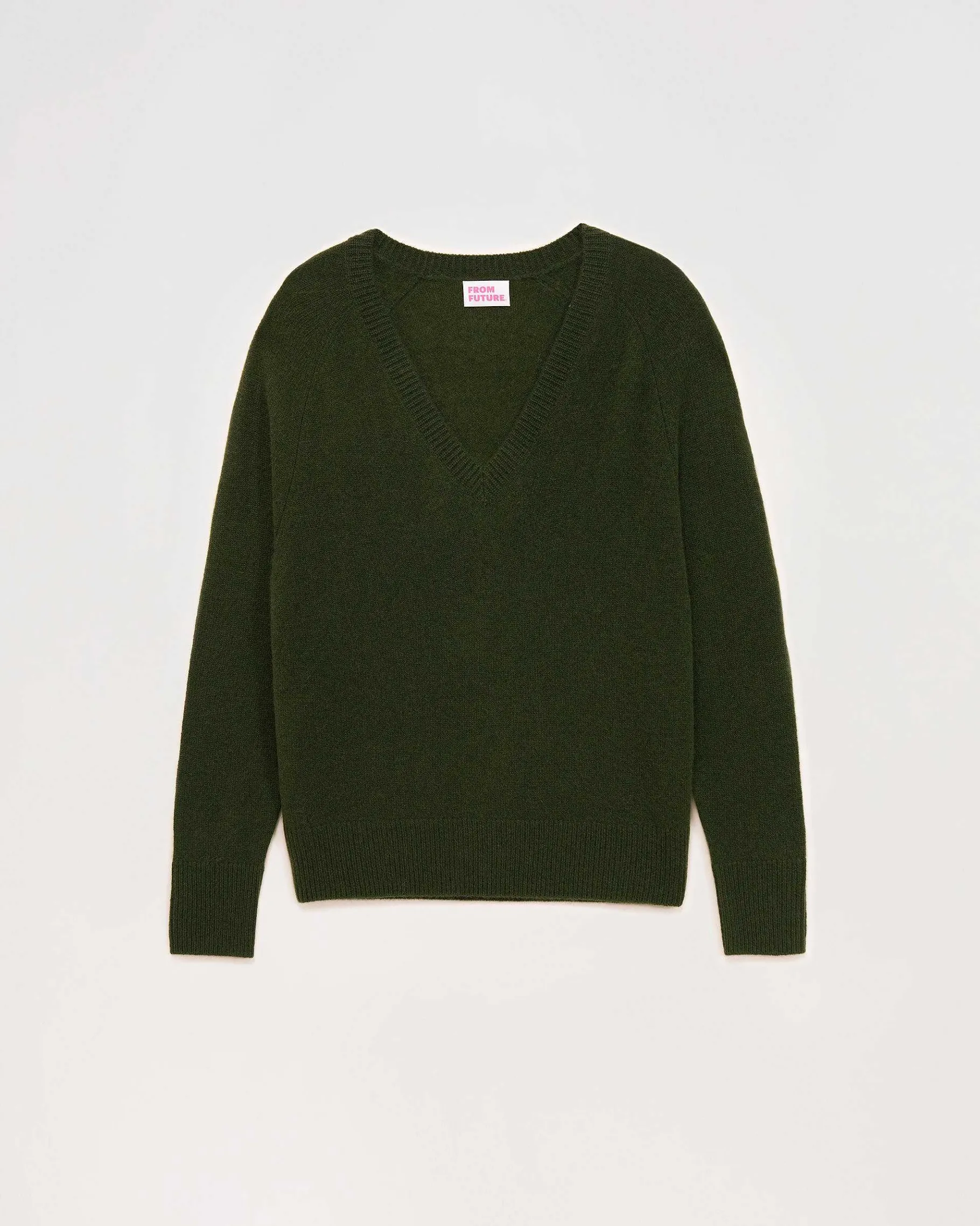 FROM FUTURE Pull Col V Oversize Leger Kaki