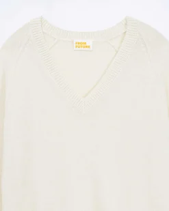 Hot FROM FUTURE Pull Col V Oversize Light Ecru
