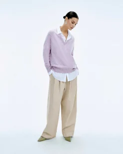 Sale FROM FUTURE Pull Col V Oversize Light Magic Lilac Mouline