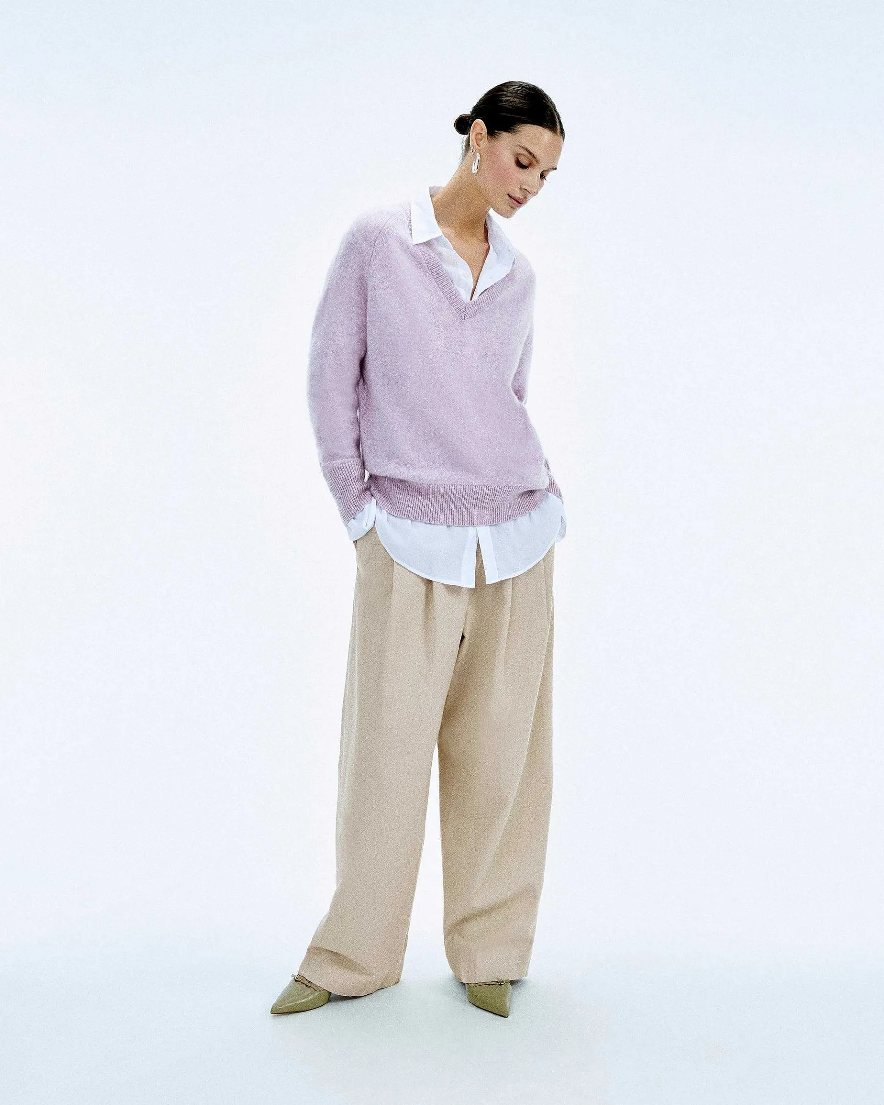 Sale FROM FUTURE Pull Col V Oversize Light Magic Lilac Mouline