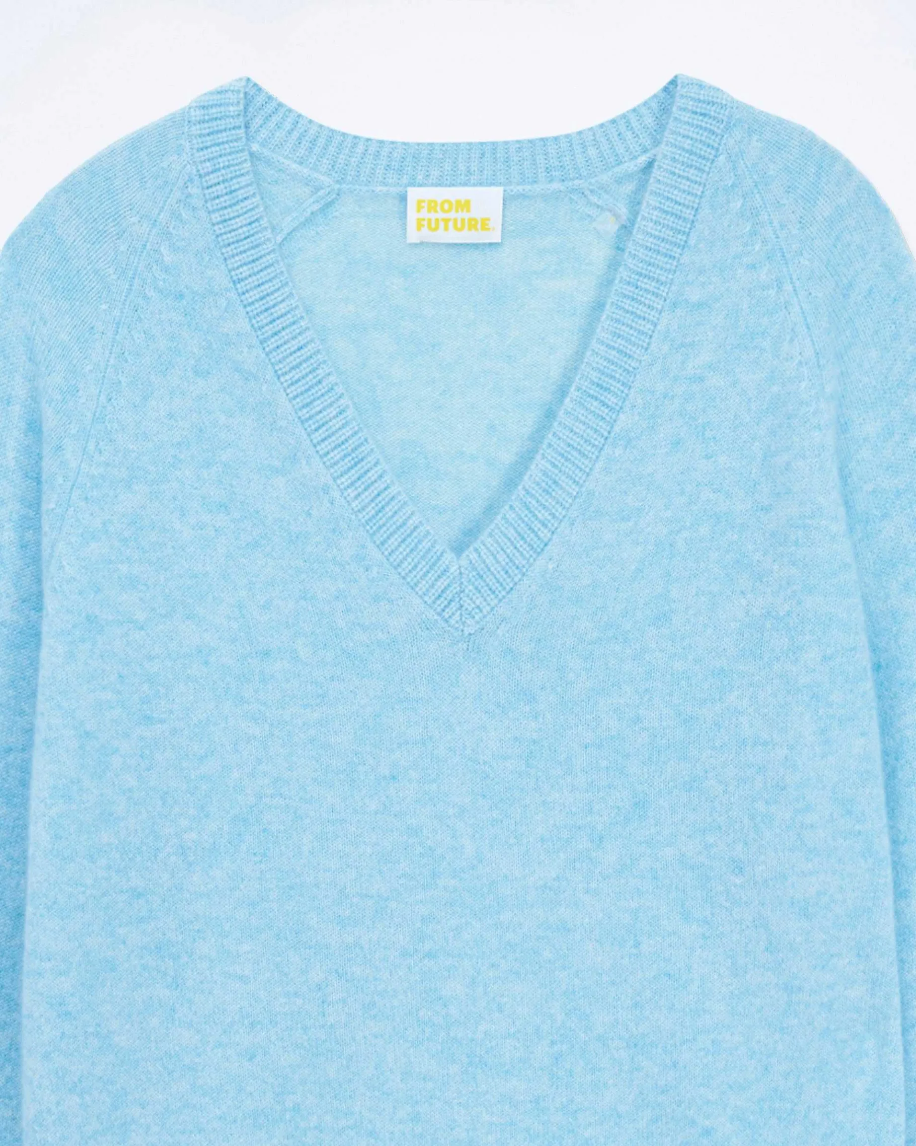 Discount FROM FUTURE Pull Col V Oversize Light Acid Blue Mouline