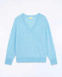 Discount FROM FUTURE Pull Col V Oversize Light Acid Blue Mouline