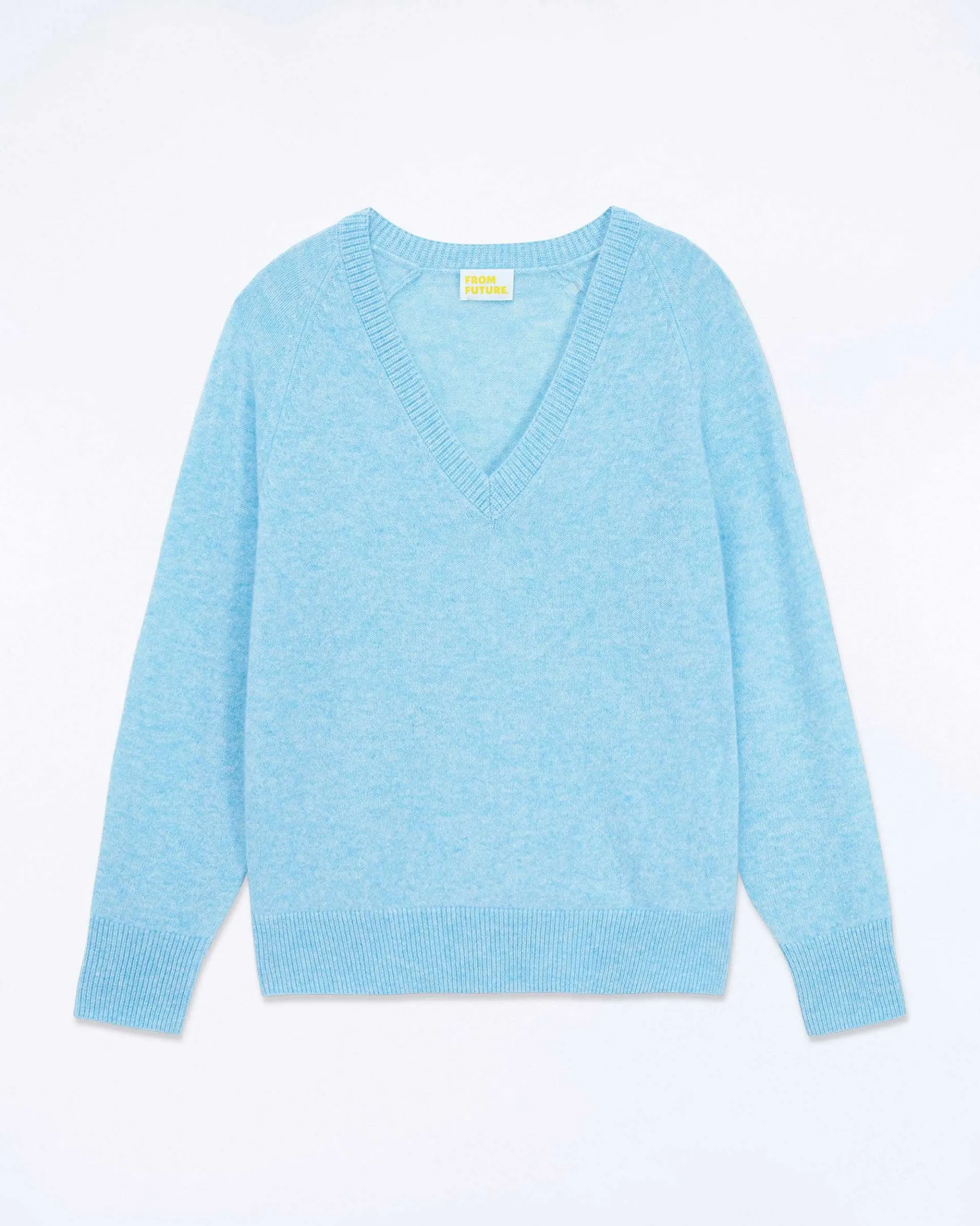 Discount FROM FUTURE Pull Col V Oversize Light Acid Blue Mouline