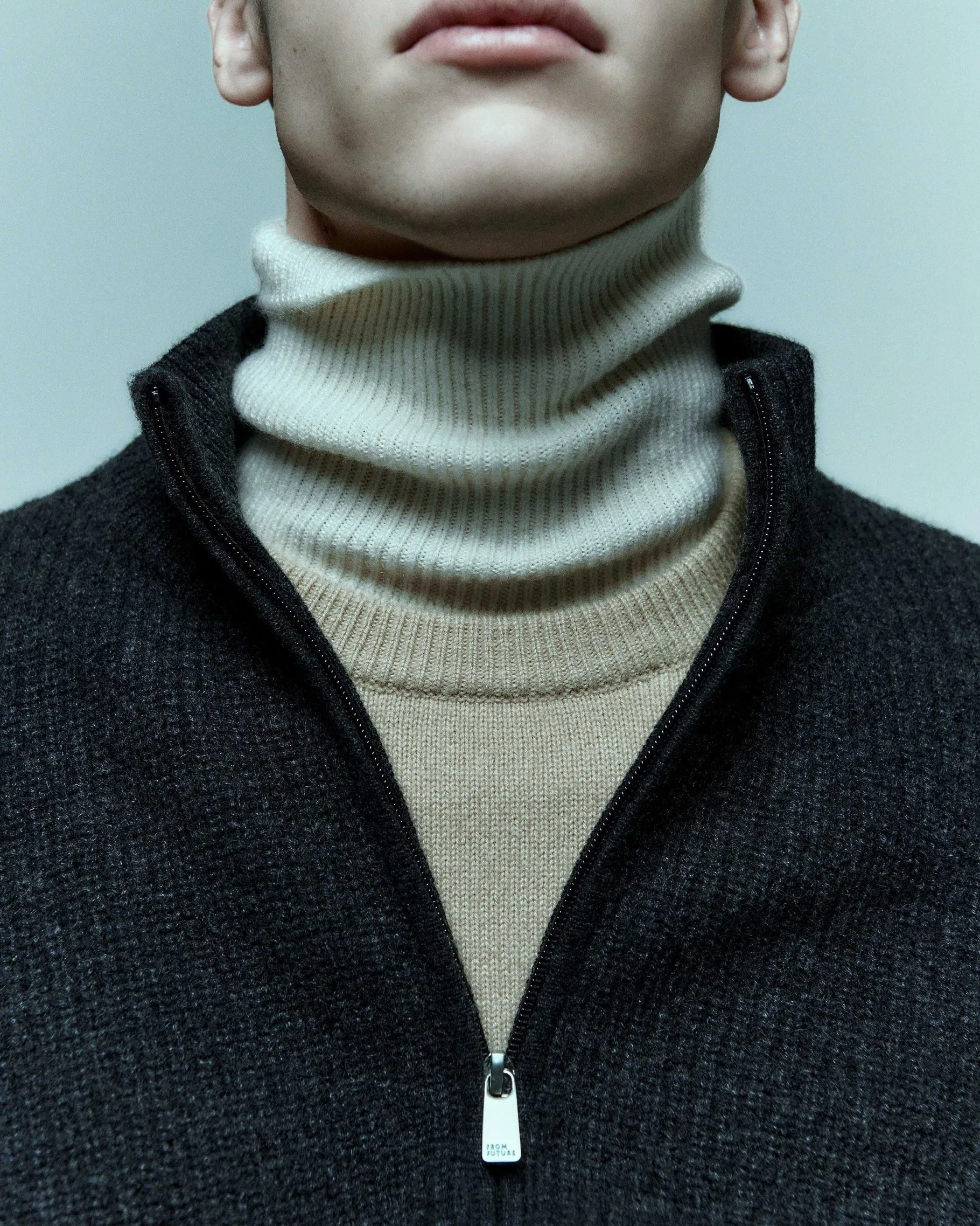 Online FROM FUTURE Pull Gilet A Cotes Zippe Anthracite