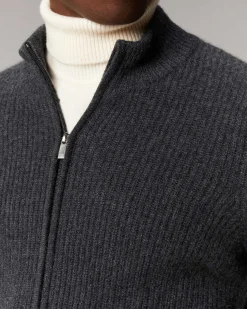 Online FROM FUTURE Pull Gilet A Cotes Zippe Anthracite
